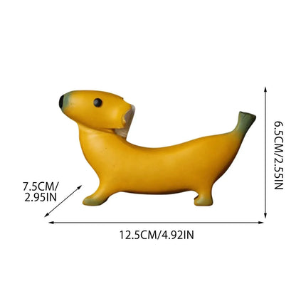 Banana Dachshund Figurines M - 12x6.5cm/4.92"x2.55" The Doxie World
