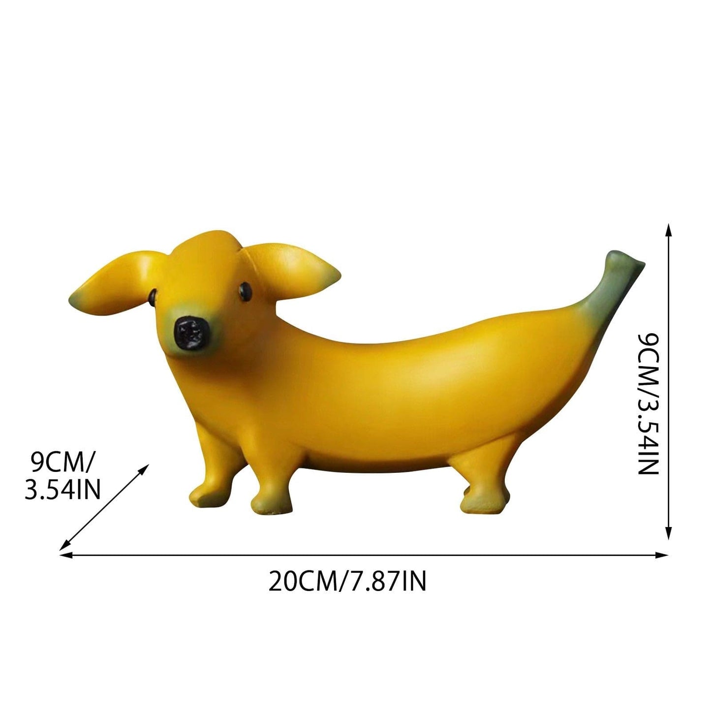 Banana Dachshund Figurines L - 20x9cm/7.8"x3.54" The Doxie World