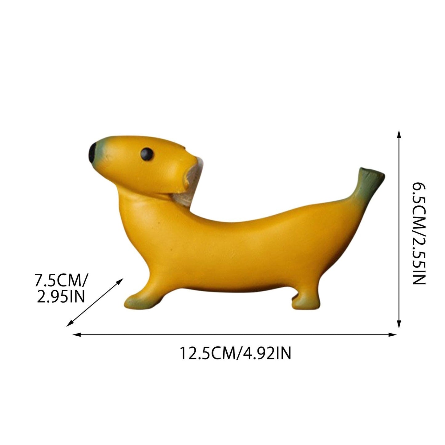 Banana Dachshund Figurines M - 12x6.5cm/4.92"x2.55" The Doxie World