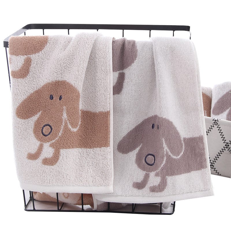 Outlet NWT Cute Dog Face Bath Towels Set