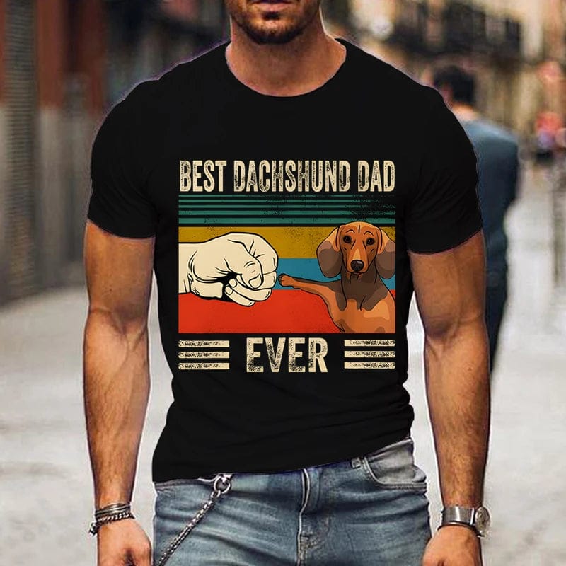 Best Dachshund Dad Ever Men's T-Shirt Black / 4XL The Doxie World