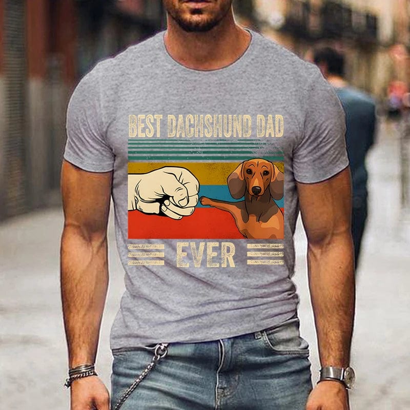 Best Dachshund Dad Ever Men's T-Shirt Light gray / 4XL The Doxie World