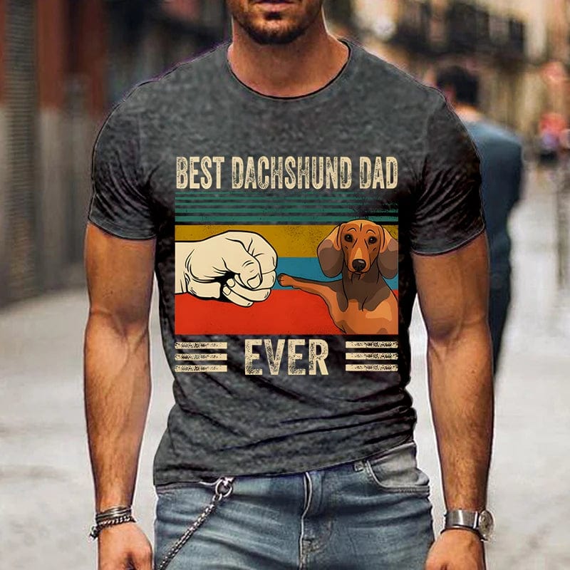 Best Dachshund Dad Ever Men's T-Shirt Dark gray / 4XL The Doxie World