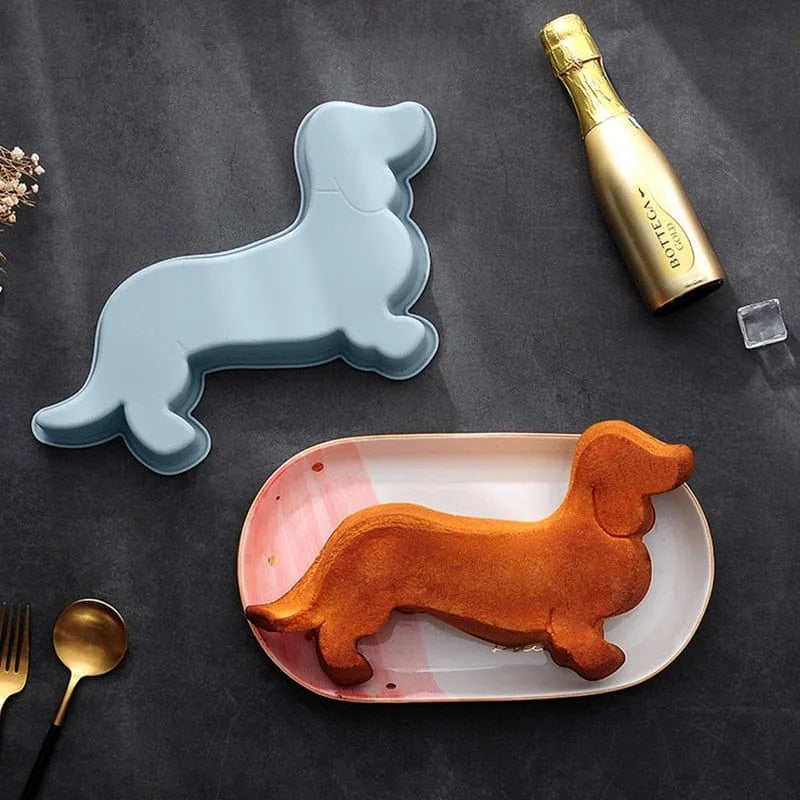 Big Dachshund Mold 2-pcs (blue and pink) / 13"x7.2""x2"/33x18.5x5cm The Doxie World