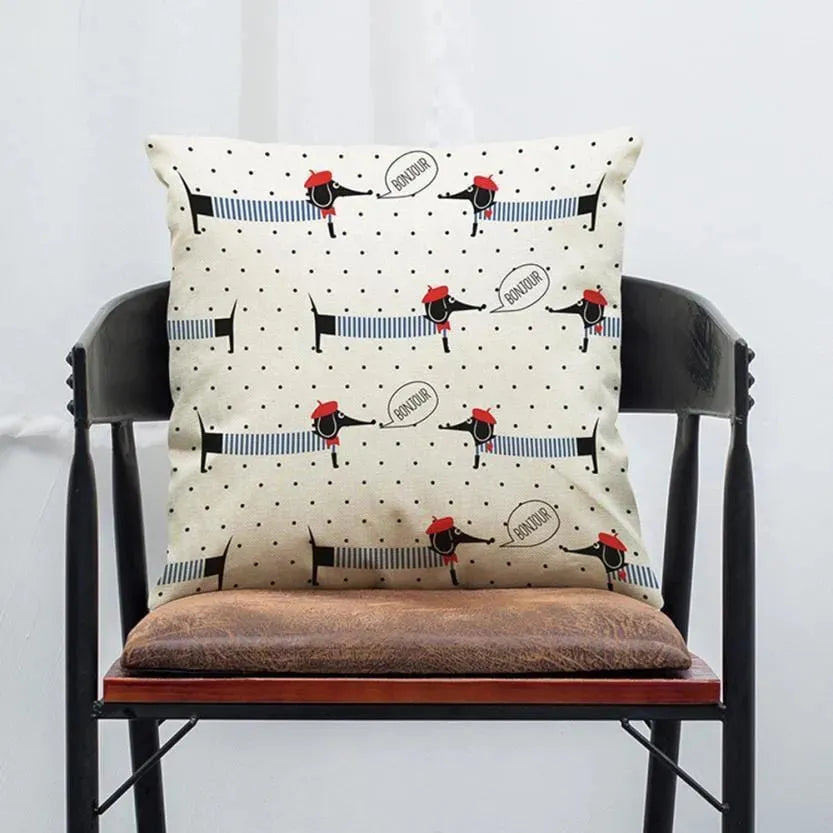 Bonjour Dachshund Pillow Case The Doxie World