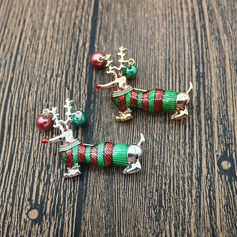 Christmas Dachshund Brooch The Doxie World