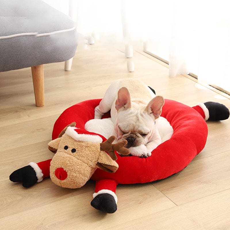 Christmas Reindeer Dachshund Bed Red The Doxie World