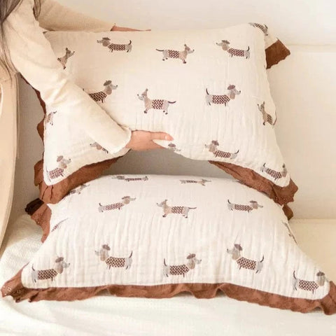 Cotton Dachshund Pillowcases Pair of pillowcases The Doxie World