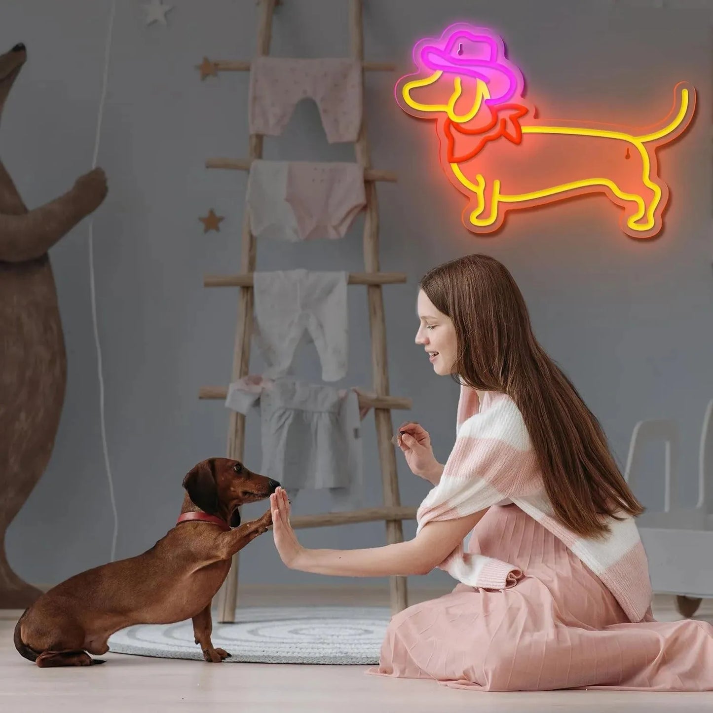 Cowboy Dachshund Neon Sign The Doxie World