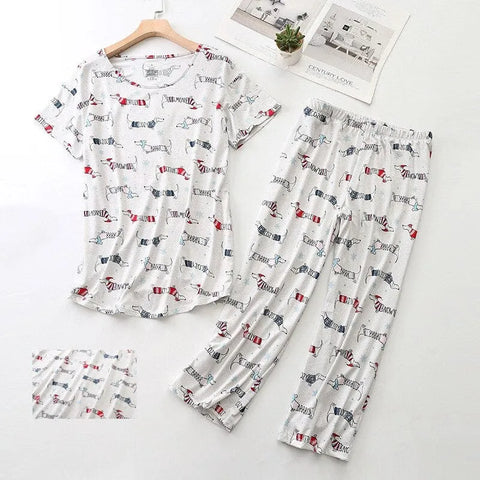 Cozy Dachshund Pajamas And Nightgown Pajama set / S The Doxie World