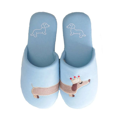 Crowned Dachshund Slippers Blue / S - US 5-6 = EU 36-37 The Doxie World