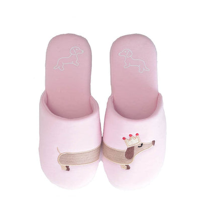 Crowned Dachshund Slippers Pink / S - US 5-6 = EU 36-37 The Doxie World
