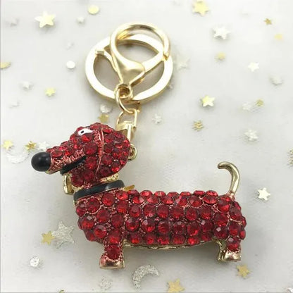 Crystal Dachshund Keychain Red The Doxie World