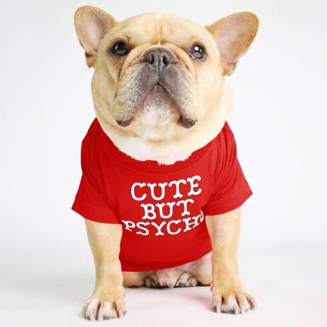 ''Cute But Psycho'' - Graphic Dog T-Shirt red / XL The Doxie World
