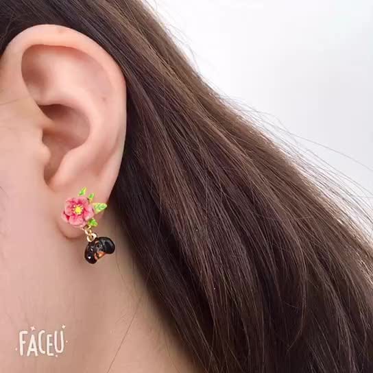 Dachshund And Flower Earrings The Doxie World