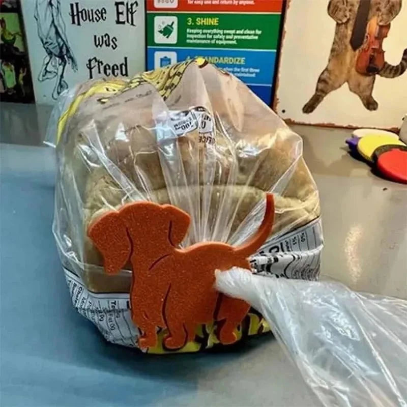 Dachshund Bread Bag Clip Brown / 3-piece set The Doxie World