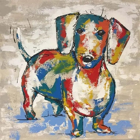 Dachshund Canvas Art 30x30cm/12"x12" The Doxie World