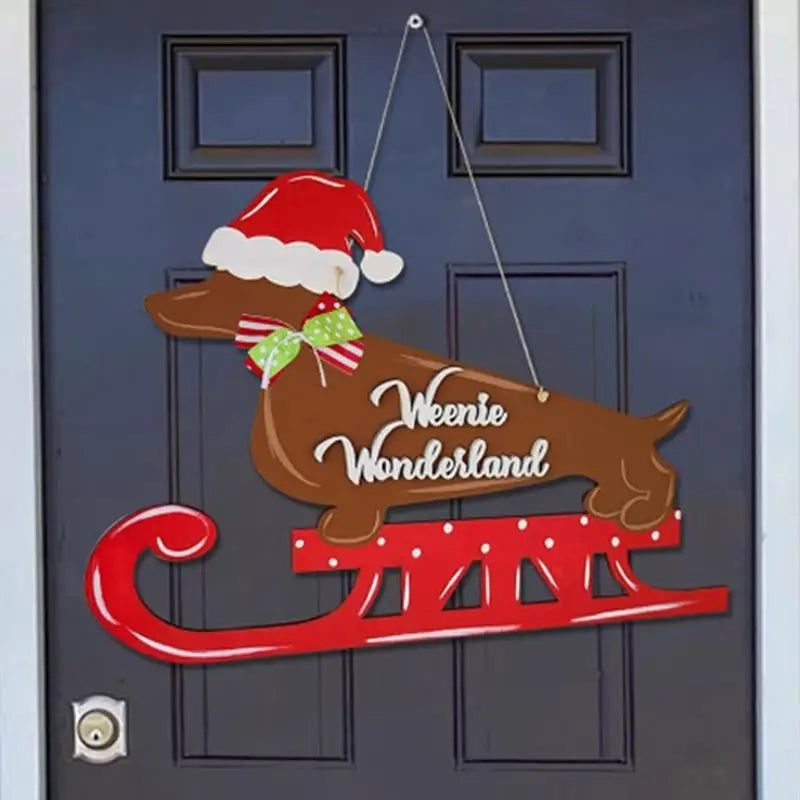Dachshund Christmas Door Sign The Doxie World