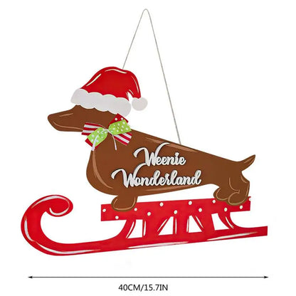 Dachshund Christmas Door Sign The Doxie World