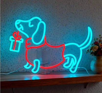 Dachshund Christmas Gift Neon Sign 40x28.5cm 1 The Doxie World