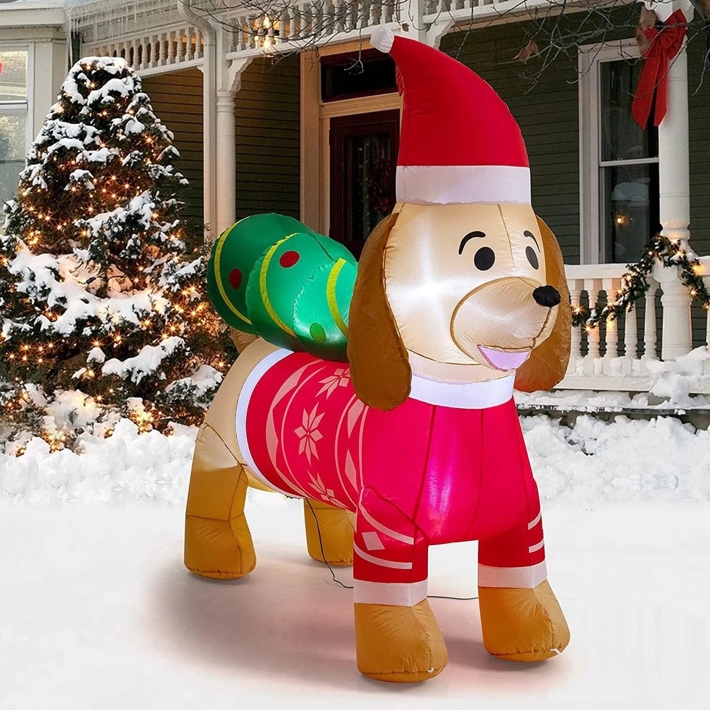 Dachshund Christmas Inflatable 220V US The Doxie World