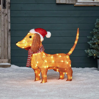 Dachshund Christmas Lights 70Lx22Wx45H (cm)/27.5"x8.5"x18" The Doxie World