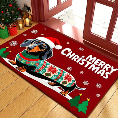 Dachshund Christmas Rug 40x60cm/16"x23.5" The Doxie World