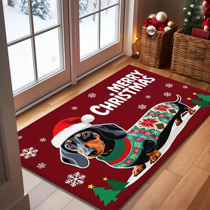 Dachshund Christmas Rug 40x60cm/16"x23.5" The Doxie World