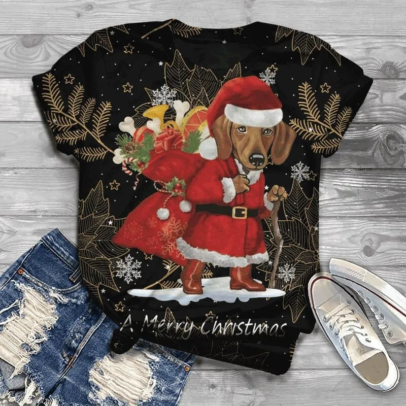 Dachshund Christmas Shirts Merry Christmas Black / XXS The Doxie World