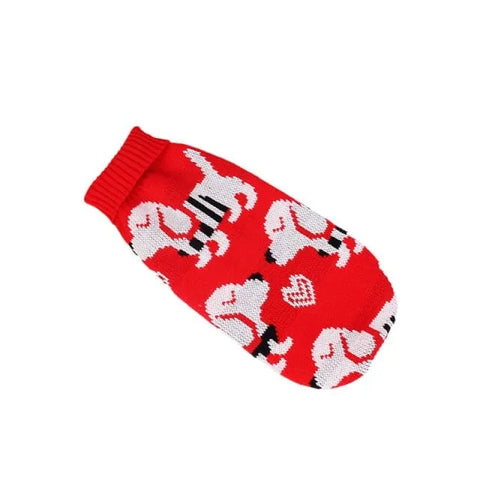 Dachshund Christmas Sweater Red Puppy / 6 The Doxie World