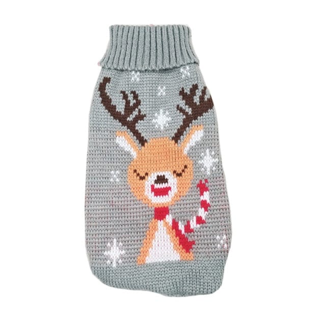 Dachshund Christmas Sweater Gray Deer / 6 The Doxie World