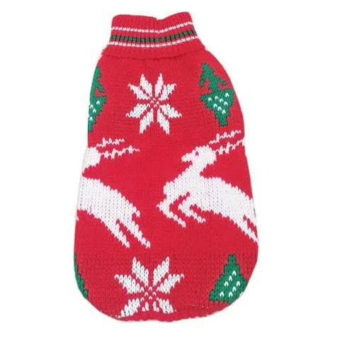 Dachshund Christmas Sweater Red White Deer / 8 The Doxie World