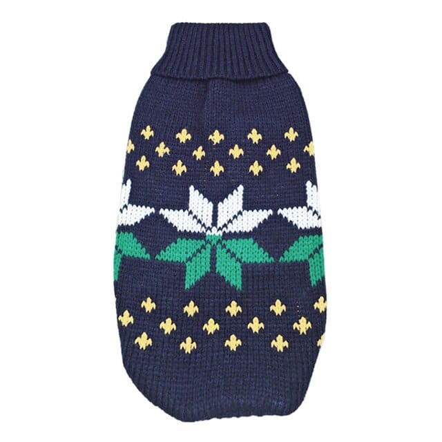 Dachshund Christmas Sweater Navy Leaf / 6 The Doxie World