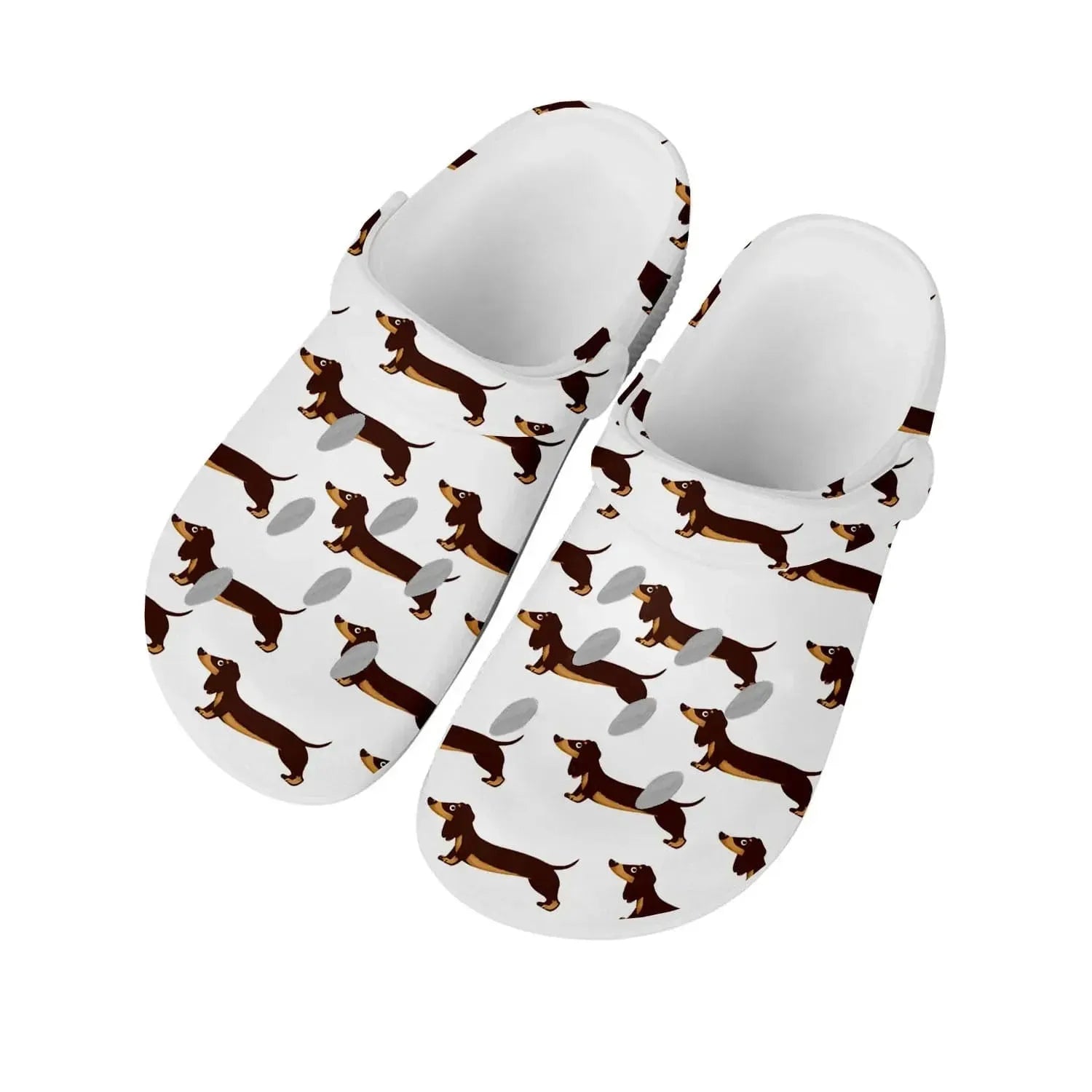 Dachshund Clogs White Dachshunds / US Men8.5 - Women 10 Dachshund Clogs White Dachshunds / US Men8.5 - Women 10
