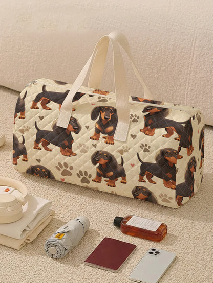 Dachshund Duffle Bag Beige The Doxie World