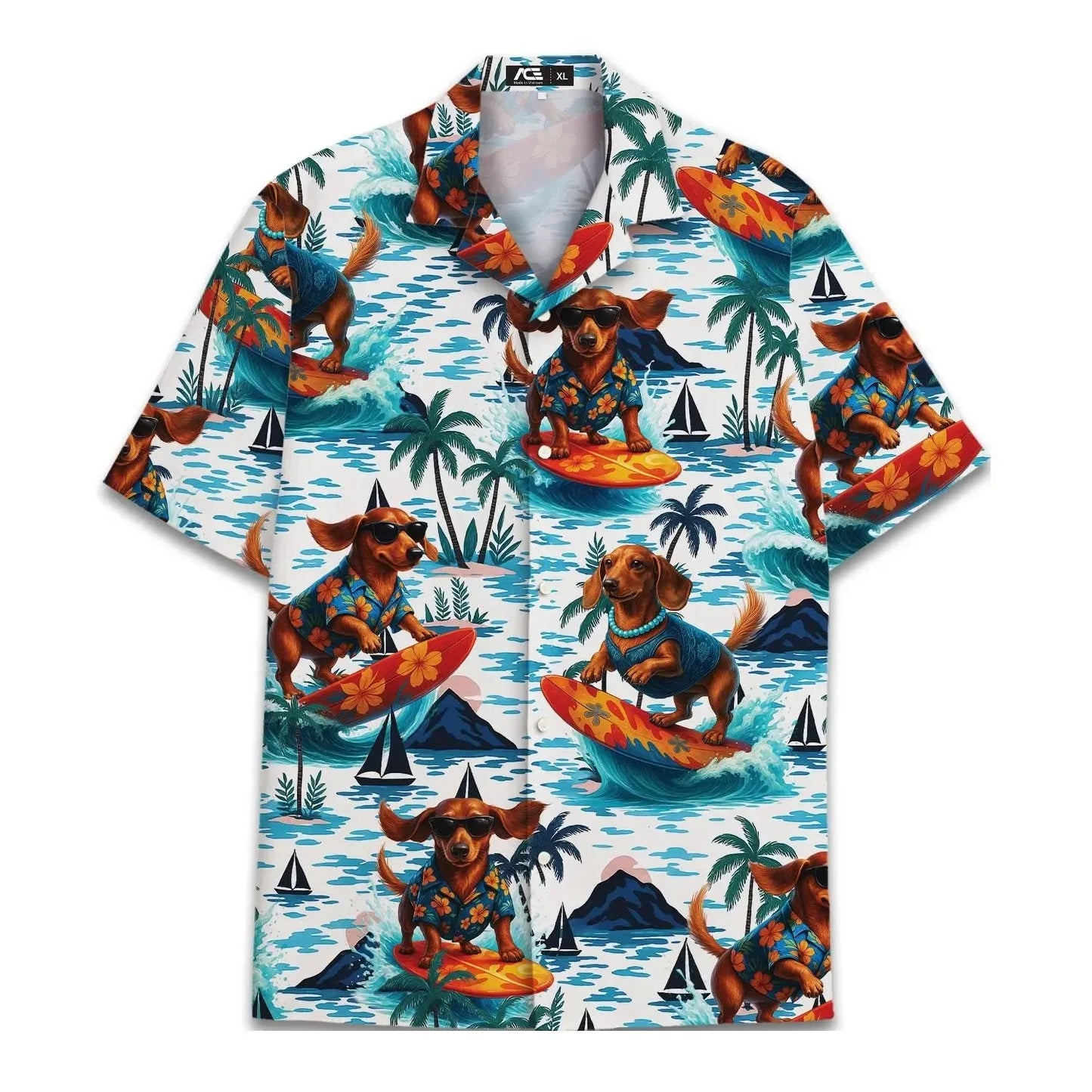 Dachshund Hawaiian Shirt Blue / S The Doxie World