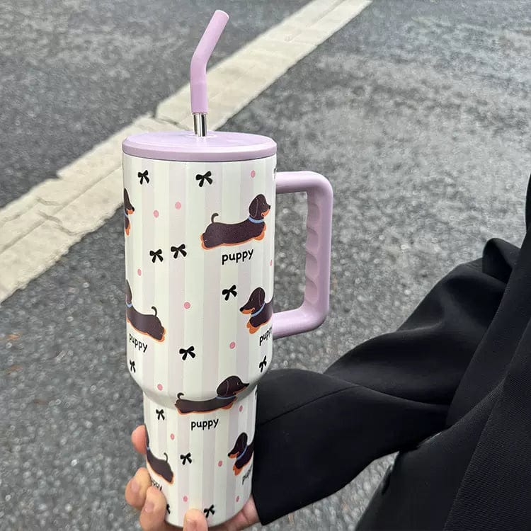 Dachshund Insulated Mug with Straw The Doxie World