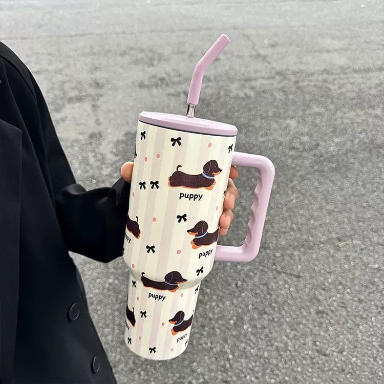 Dachshund Insulated Mug with Straw The Doxie World