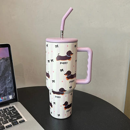 Dachshund Insulated Mug with Straw The Doxie World