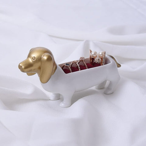 Dachshund jewelry box White The Doxie World