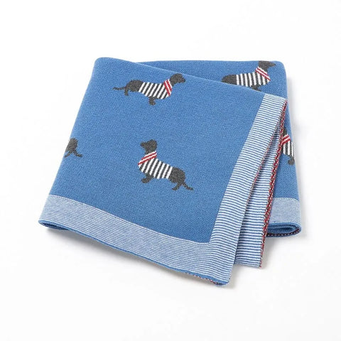Dachshund Lap And Baby Blanket Denim Blue The Doxie World