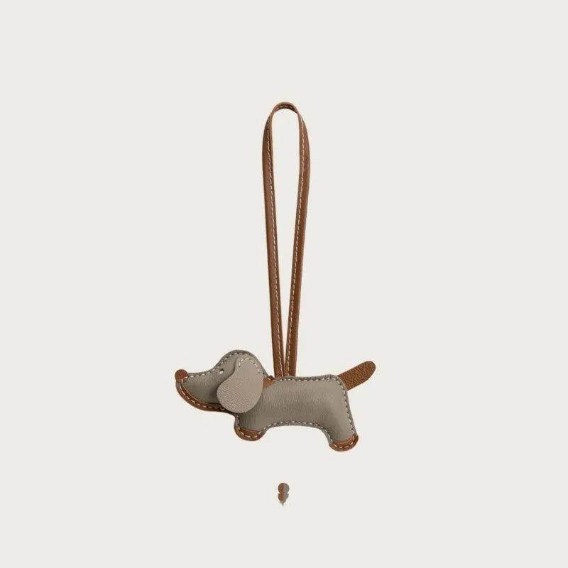 Dachshund Leather Pendant Gray The Doxie World