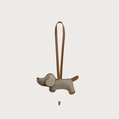 Dachshund Leather Pendant Gray The Doxie World