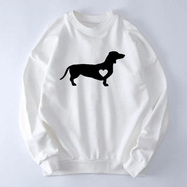 Dachshund Love Women Sweatshirt White / S The Doxie World