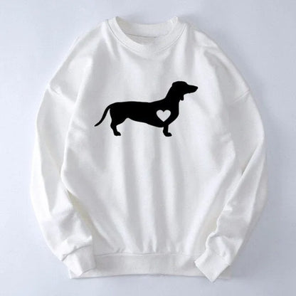 Dachshund Love Women Sweatshirt White / S The Doxie World