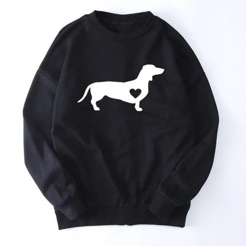 Dachshund Love Women Sweatshirt Black / S The Doxie World