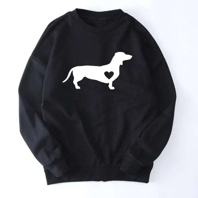 Dachshund Love Women Sweatshirt Black / S The Doxie World