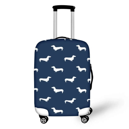 Dachshund Luggage Cover Dark Blue / S The Doxie World