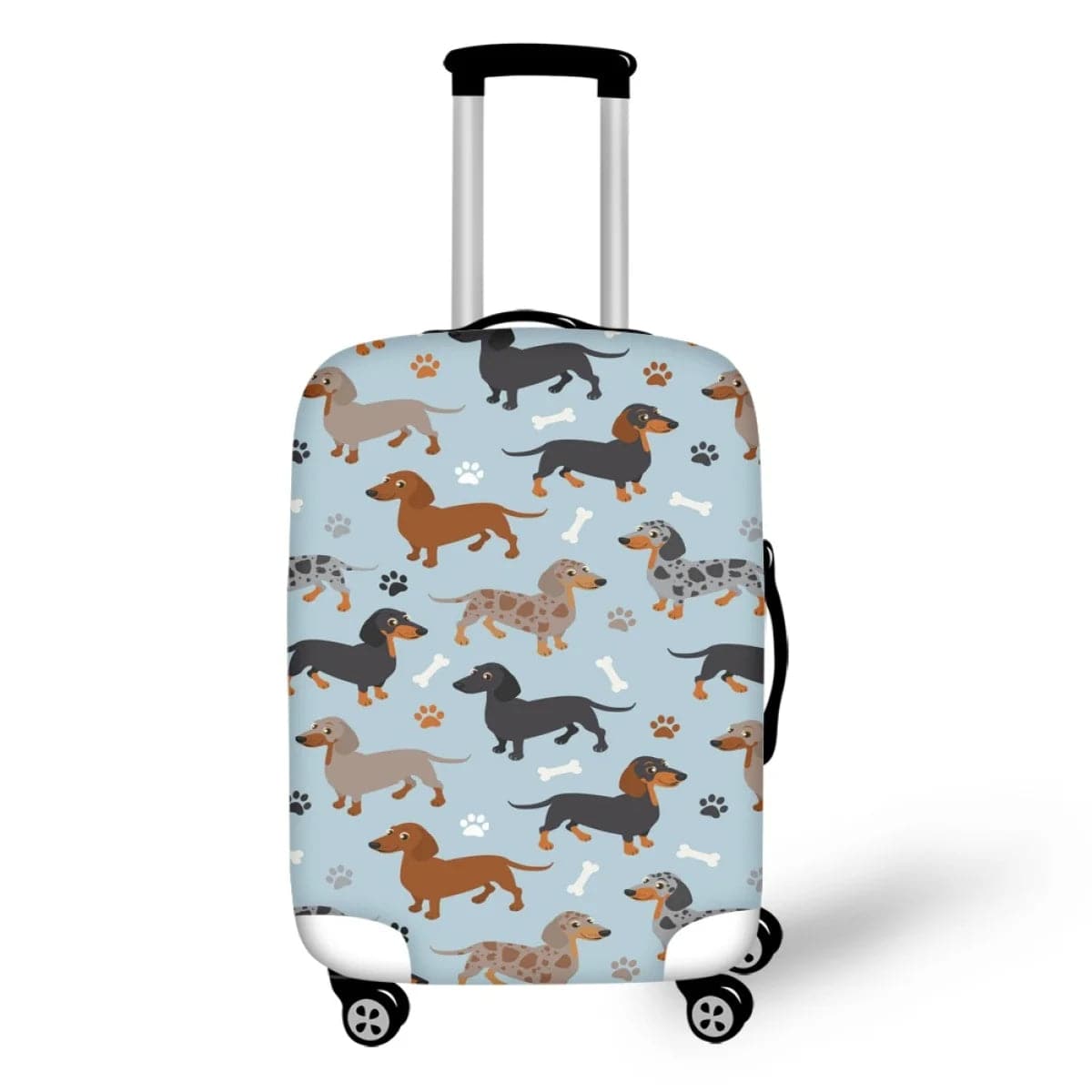 Dachshund Luggage Cover Light Blue / S The Doxie World