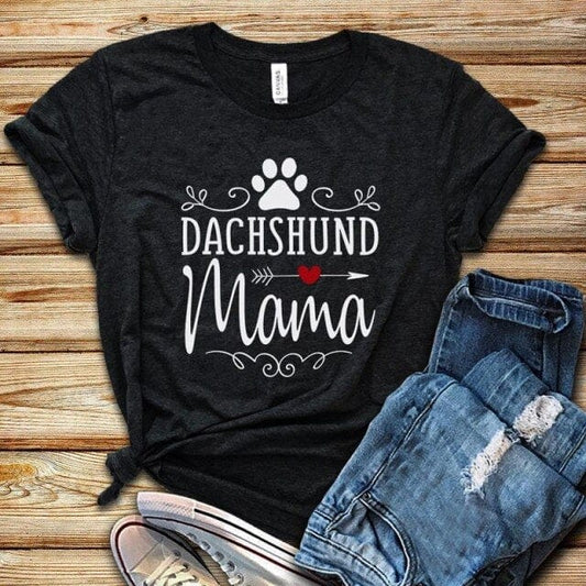 Dachshund Mama T-Shirt Black / L The Doxie World